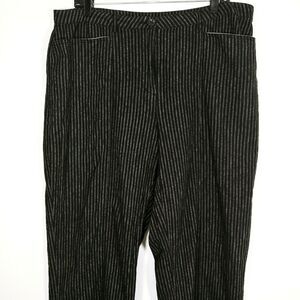 Sundance Catalog Linen Blend pants Trousers black white stripe Size 14 plus